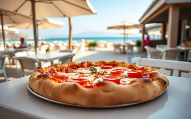 Leckere Pizza genießt man am besten an den Stränden von Protaras, ideal für Familienurlaub!